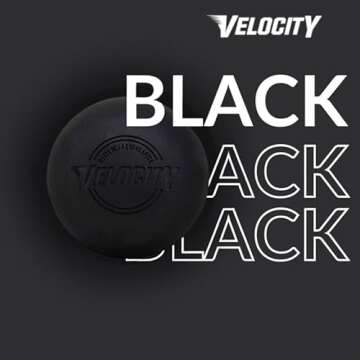 Velocity Massage Lacrosse Ball for Muscle Knots, Myofascial Release, Yoga & Trigger Point Therapy - Firm Rubber Scientifically Designed for Durability and Reliability - Black, 2 Balls