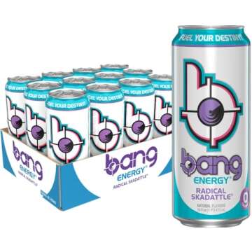 Bang Energy Radical Skadattle, Sugar-Free Energy Drink, 16-Ounce (Pack of 12)