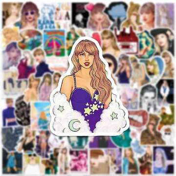 JXJMYU 100pcs Tayloris Music Sticker for Adult, Female Pop Singer Ablum Stickers for Teen Girl, Waterproof Vinyl Sticker for Water Bottle Laptop Phone Party Favors