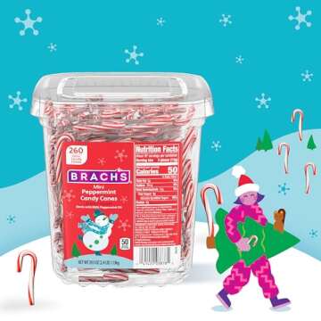 Brach's Mini Candy Canes Tub, 260 Count