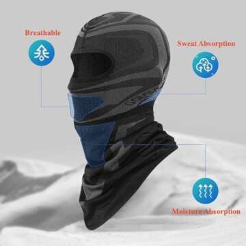 Ski Mask for Men Women, Winter Balaclava Face Mask, Cold Weather Gear for Skiing, Snowboarding, Motorcycle Riding Running Wind Protection