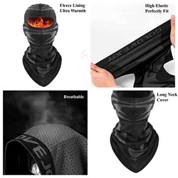 Ski Mask for Men Women, Winter Balaclava Face Mask, Cold Weather Gear for Skiing, Snowboarding, Motorcycle Riding Running Wind Protection