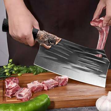 Dragon Cleaver Knife - 7.6" Heavy Duty Chef Knife