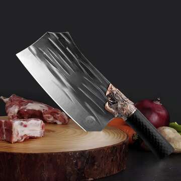 Dragon Cleaver Knife - 7.6" Heavy Duty Chef Knife