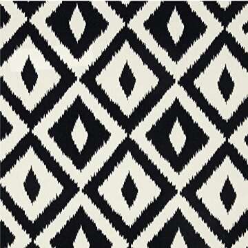 RSH DECOR Indoor Outdoor Mixed Set of 4 Decorative Rectangular Lumbar Throw Pillows ~ Black and White Aztec Geometric and Black & White Stripe Fabric Pillows (20" W x 12" H)