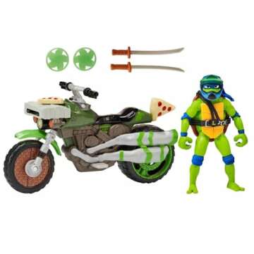 Teenage Mutant Ninja Turtles: Mutant Mayhem Ninja Kick Cycle with Exclusive Leonardo Figure by Playmates Toys