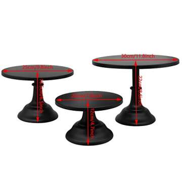 3-Set Cake Stands, Black Dessert Display Plate Cupcake Stands for Baby Shower Wedding Birthday Party Celebration Home Decor