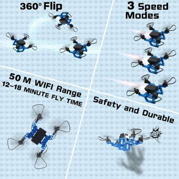 STEM Toys & RC Mini Drones for Kids - 5-in-1 Fun