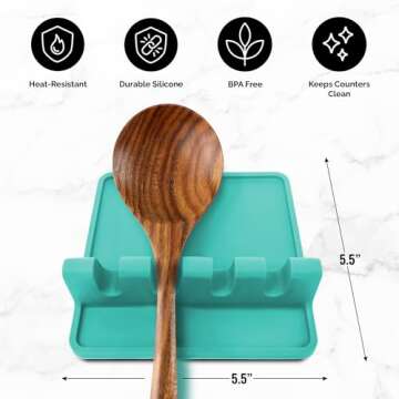 Zulay Kitchen Silicone Utensil Rest - BPA Free Design