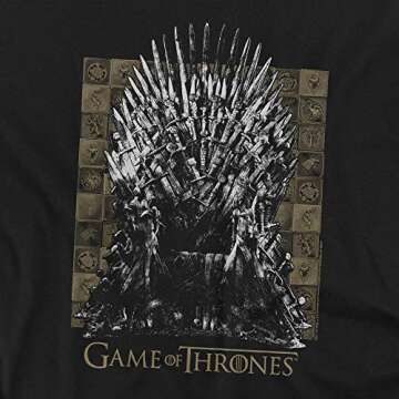 Game of Thrones Iron Throne Unisex Adult T-Shirt, Black, X-Large