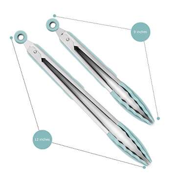 Silicone Cooking Tongs Set of 2 - 9 & 12 Inch