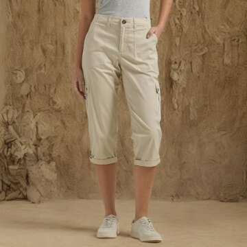 Lee Women's Ultra Lux Comfort with Flex-To-Go Cargo Capri Pant Pioneer Beige '16