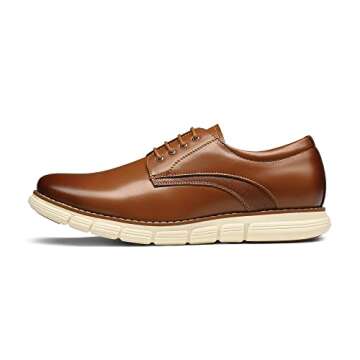 Bruno Marc Men's Crossflex Dress Sneakers Casual Oxford Formal Shoes,Size 13,Brown,GRANDPLAIN