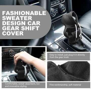 Gear Shift Hoodie Cover, Universal Shift Knob Hoodie, Mini Hoodie for Car Shifter, Automotive Interior Cute Gadgets, Car Accessories and Decorations