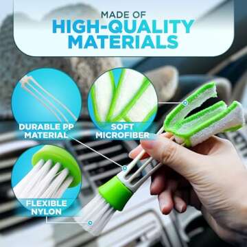 Multifunction Cleaning Brush Car Interior Brush - Car Vent Cleaner for Car Detailing Brush Set Home Cleaning Supplies- Car Brush Interior Cleaner Vent Brush Auto Detailing Tools & Accessories