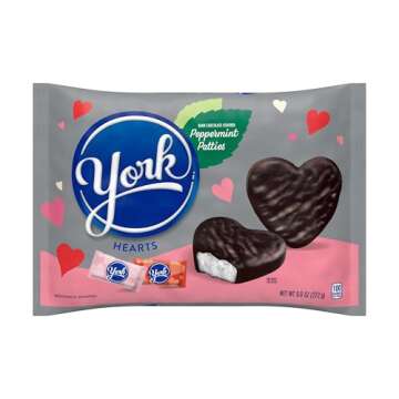 YORK Dark Chocolate Peppermint Patties Hearts - 9.6 oz Bag for Valentine's Day