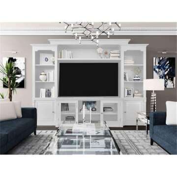 Tov Furniture Virginia Wood Entertainment Center for TVs up to 65" in White