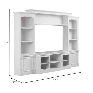 Tov Furniture Virginia Wood Entertainment Center for TVs up to 65" in White