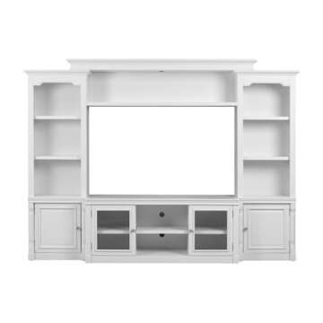 Tov Furniture Virginia Wood Entertainment Center for TVs up to 65" in White