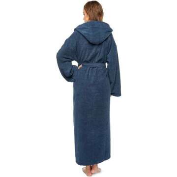 Arus Women's Hooded Classic Bathrobe - Turkish Cotton