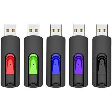 RAOYI 5 Pack 64GB USB Flash Drive, USB 2.0 Memory Stick Thumb Drives Jump Drive Pen Drive for PC Laptop Computer - 64G Multipack