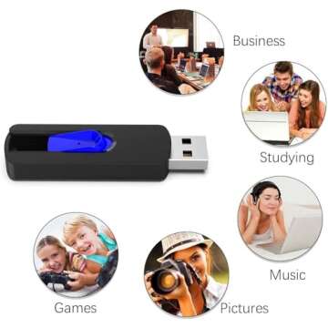 RAOYI 5 Pack 64GB USB Flash Drive, USB 2.0 Memory Stick Thumb Drives Jump Drive Pen Drive for PC Laptop Computer - 64G Multipack