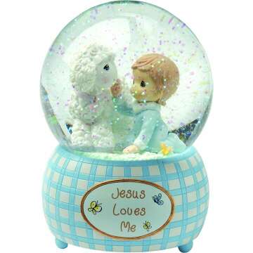 Precious Moments Jesus Loves Me Boy Snow Globe Gift