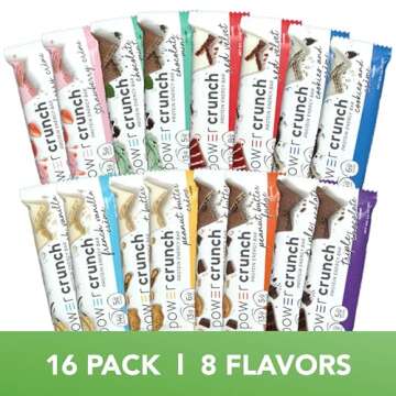 Power Crunch Protein Bars Variety Pack - High Protein, Low Calorie, Low Sugar Snack Bar - Variety Snack Box (Pack of 16) 1.4 oz Bar