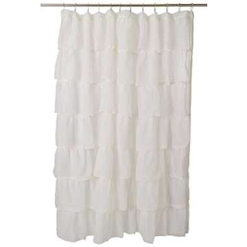 Lorraine Home Fashions 08383-SC-00051 Gypsy Shower Curtain, Cream, 70" x 72"