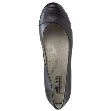 CLIFFS BY WHITE MOUNTAIN Clara Women's Ballet Flat, Black/Burnished/Smooth, 8.5 W