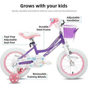 JOYSTAR Angel Girls Toddler Bike with Training Wheels