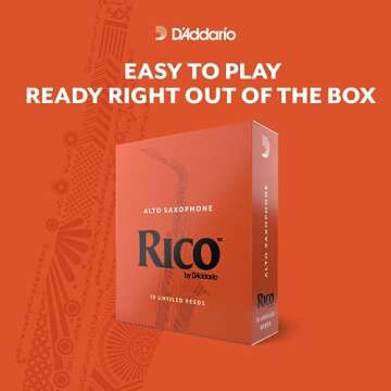 D’Addario Rico Alto Saxophone Reeds - 10-Pack Strength 2.0