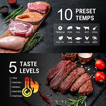 ThermoPro TP07 Wireless Meat Thermometer for Cooking, Digital Grill Thermometer with Temperature Probe, Smart LCD Screen BBQ Thermometer for Grilling, Oven Safe Food Smoker Thermometer for Kitchen