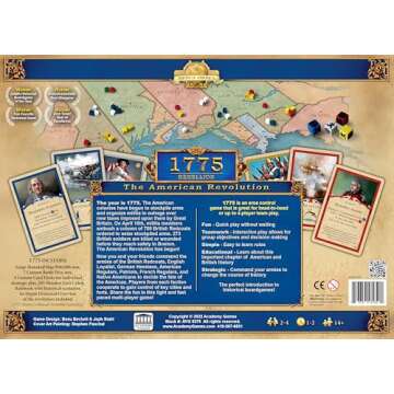 Academy Games | 1775 Rebellion The American Revolution | Board Game | 2 to 4 Players | 60 to 120 Minutes