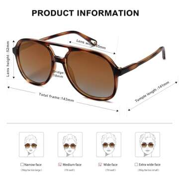 Retro Polarized Aviator Sunglasses for Men & Women