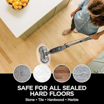 Shark S7001 Mop Scrub & Sanitize at The Same Time, Designed for Hard Floors, with 4 Dirt Grip Soft Scrub Washable Pads, 3 Steam Modes & LED Headlights, Cinnamon (Renewed)