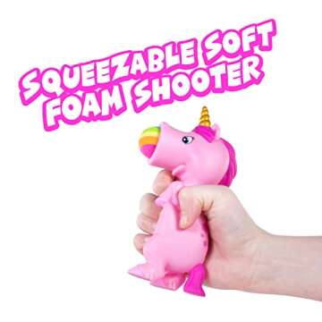 Hog Wild Pink Unicorn Ball Popper Toy - Includes 4 Soft Foam Balls - Squeeze to Pop Air Powered Balls Up to 20 Feet - Launcher Safe for Indoor/Outdoor Play - Gift for Kids, Girls, Boys Ages 5+