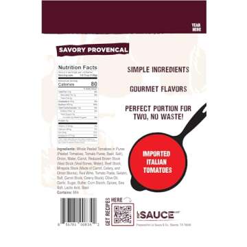 Always Fresh, Two Servings, Savory Provencal Gourmet Pasta Sauce (2-pack), Le Sauce & Co., Imported Italian San Marzano Tomatoes, Tomato Sauce, Spaghetti Bolognese, All Natural Spaghetti Meat Sauce