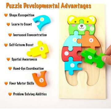 Montessori Wooden Puzzles for Toddlers Ages 3-5