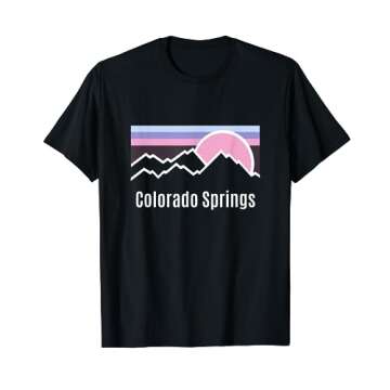 Retro Sun Mountains Colorado Springs Souvenir for Women Kids T-Shirt