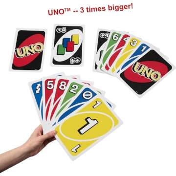 Mattel Games Giant UNO Card Game for Kids, Adults & Family Night with Oversized & Features for 2 to 10 Players