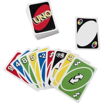 Mattel Games Giant UNO Card Game for Kids, Adults & Family Night with Oversized & Features for 2 to 10 Players