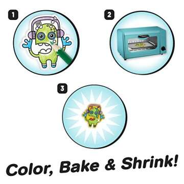 Just Play Shrinky Dinks Cool Stuff Activity Set, 51-piece set, Kids Art and Craft Activity Set, Kids Toys for Ages 5 Up