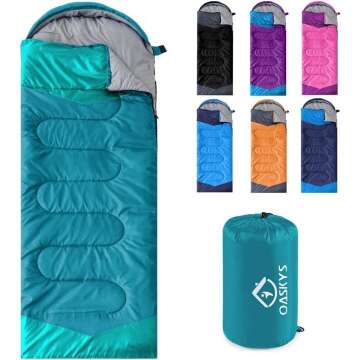 Oaskys Camping Sleeping Bag - Lightweight & Compact for Outdoor Adventures