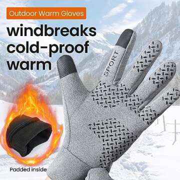 CUIUD Winter Gloves For Cold Weather Men's and Women's Windproof Waterproof Warm Touch Screen Gloves for Fitness Running and Cycling