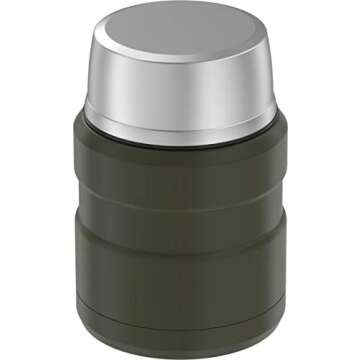 THERMOS Stainless King 16oz Vacuum-Insulated Food Jar, Army Green