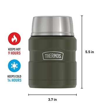 THERMOS 16oz Food Jar - Vacuum Insulated, Army Green