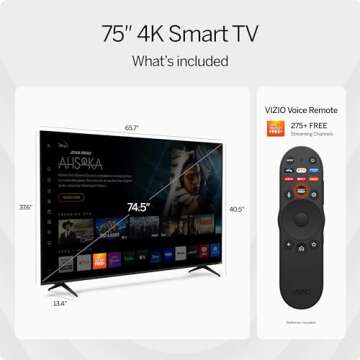 VIZIO 75" 4K HDR Smart TV (Renewed)