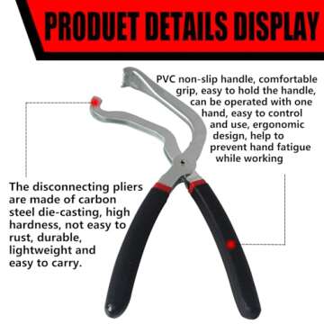 Upgrade Electrical Disconnect Pliers 60 Degree, 60° Automotive Electrical Connector Disconnect Pliers Car Electrical Connector Pliers for Long Spark, Fuel Line & Push Tab Style Plugs