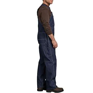 Dickies mens Bib overalls and coveralls workwear apparel, Indigo Rigid, 30W x 30L US